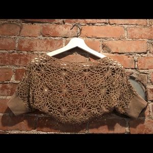 BCBG Crochet Beaded Shrug
